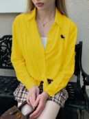 Camisa Estampada con Manga Larga y Hombros Caídos