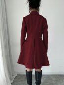 Abrigo Elegante de Cuello Alto y Manga Larga en Tweed