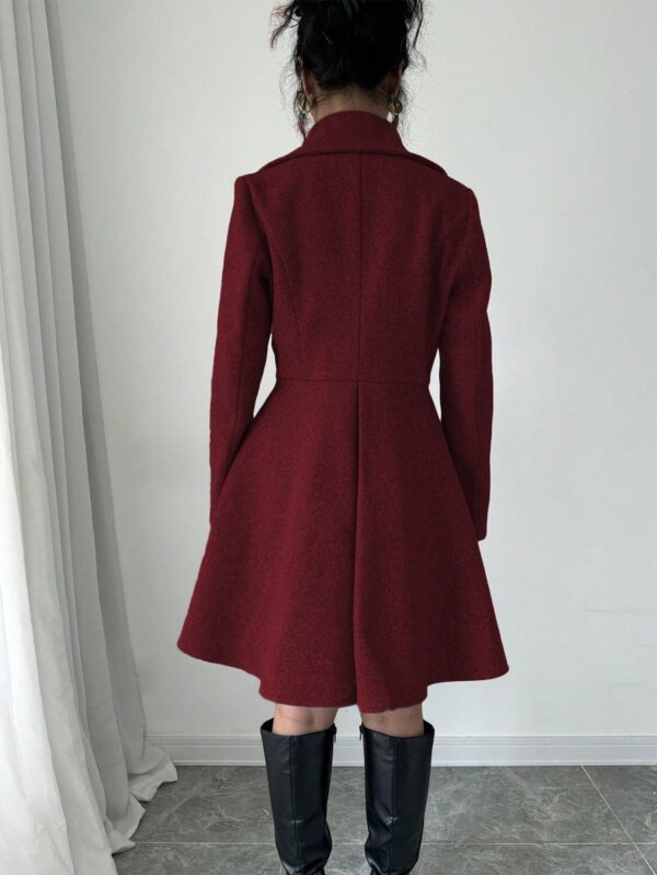 Abrigo Elegante de Cuello Alto y Manga Larga en Tweed - Image 51