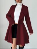 Abrigo Elegante de Cuello Alto y Manga Larga en Tweed