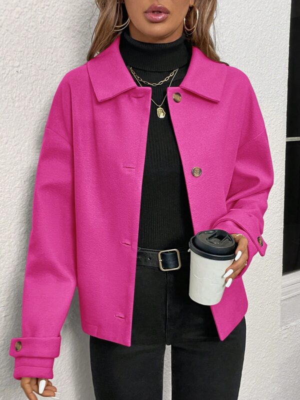 Abrigo Cocoon Casual para Mujer de Hombros Caídos - Image 7