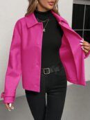 Abrigo Cocoon Casual para Mujer de Hombros Caídos