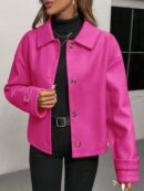 Abrigo Cocoon Casual para Mujer de Hombros Caídos