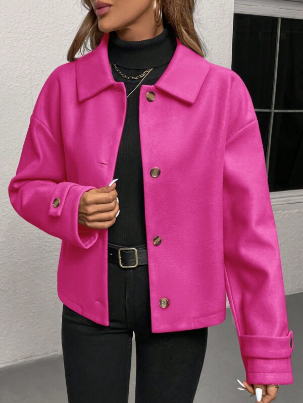 Abrigo Cocoon Casual para Mujer de Hombros Caídos - Image 11