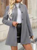 Abrigo Casual de Mujer en Color Sólido para Otoño/Invierno
