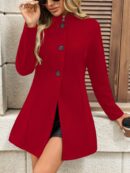 Abrigo Casual de Mujer en Color Sólido para Otoño/Invierno