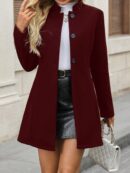 Abrigo Casual de Mujer en Color Sólido para Otoño/Invierno