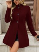Abrigo Casual de Mujer en Color Sólido para Otoño/Invierno