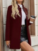 Abrigo Casual de Mujer en Color Sólido para Otoño/Invierno