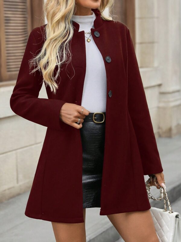 Abrigo Casual de Mujer en Color Sólido para Otoño/Invierno - Image 5