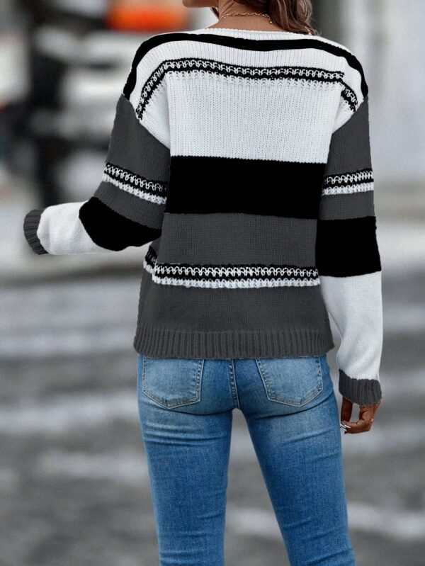 Sweater Multicolor con Hombros Caídos y Manga Larga - Image 14