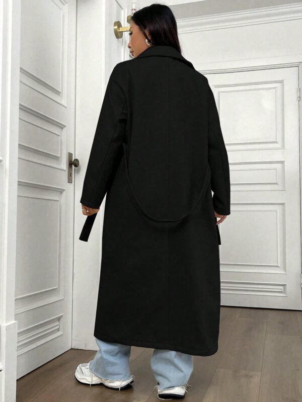 Abrigo Largo con Cuello Solapa y Manga Larga - Image 8