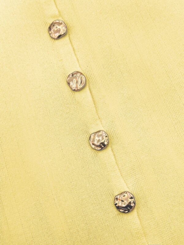 Chaleco Elegante de Botones Metálicos con Cuello Redondo - Image 32