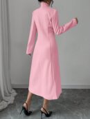 Abrigo Elegante Cuello Alto y Botones Estilo Chino
