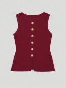 Chaleco Elegante de Botones Metálicos con Cuello Redondo