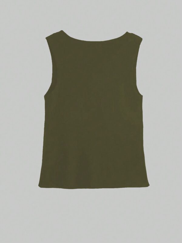 Chaleco Elegante de Botones Metálicos con Cuello Redondo - Image 49