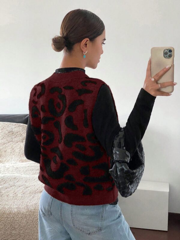 Chaleco de Punto con Estampado de Leopardo y Botones - Image 26