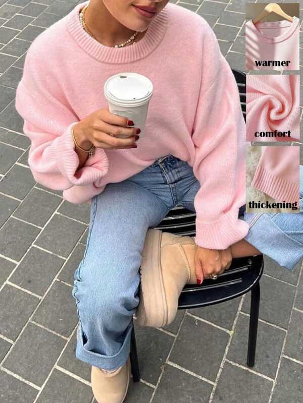 Sweater de Punto Liso Manga Larga para Mujer - Image 13