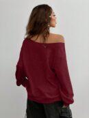 Sudadera de Punto Gris con Estampado y Manga Larga para Otoño/Invierno