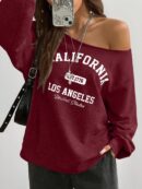Sudadera de Punto Gris con Estampado y Manga Larga para Otoño/Invierno