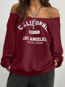 Sudadera de Punto Gris con Estampado y Manga Larga para Otoño/Invierno