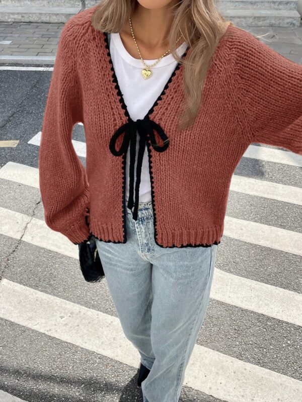 Cardigan Casual de Manga Larga con Detalles Contrastantes - Image 23