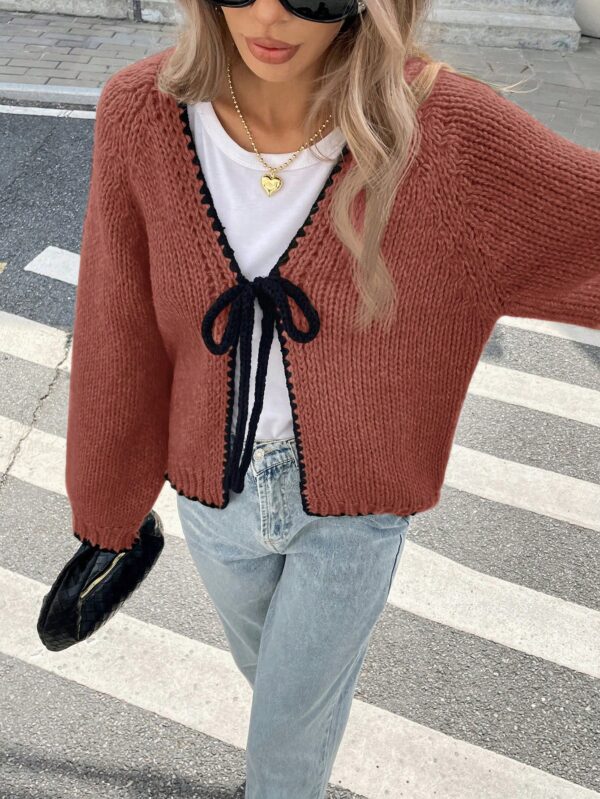 Cardigan Casual de Manga Larga con Detalles Contrastantes - Image 24