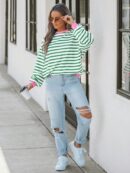 Buzo Casual Oversize de Rayas con Contraste