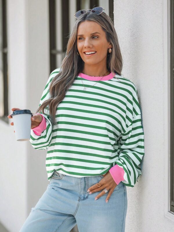 Buzo Casual Oversize de Rayas con Contraste - Image 11
