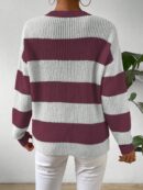 Sweater a Rayas Colorido con Hombros Caídos