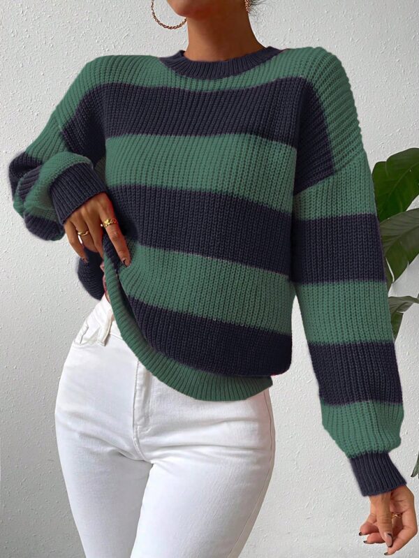 Sweater a Rayas Colorido con Hombros Caídos - Image 42