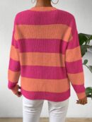 Sweater a Rayas Colorido con Hombros Caídos
