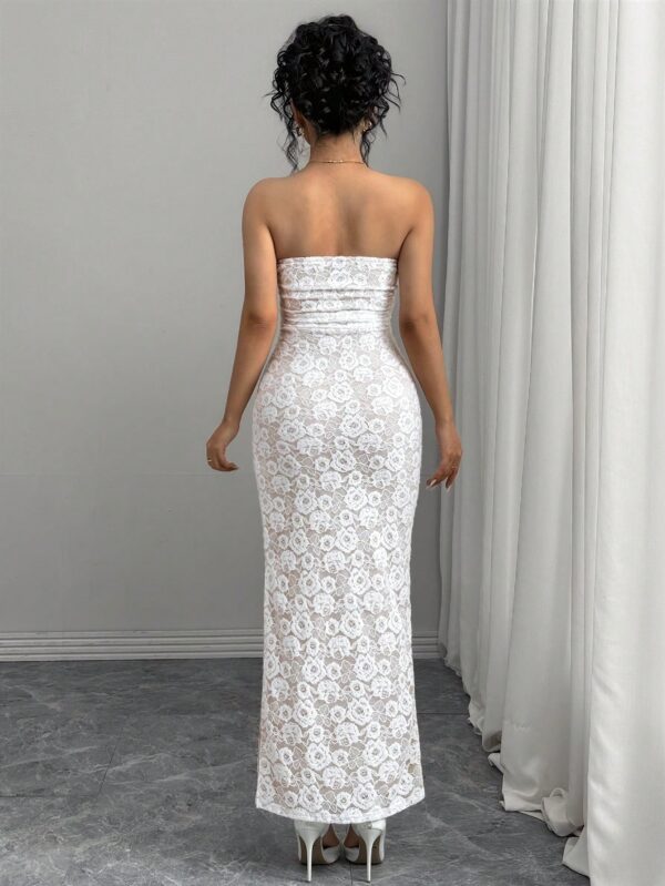 Vestido Strapless Tie Dye con Abertura Lateral y Ruched - Image 99