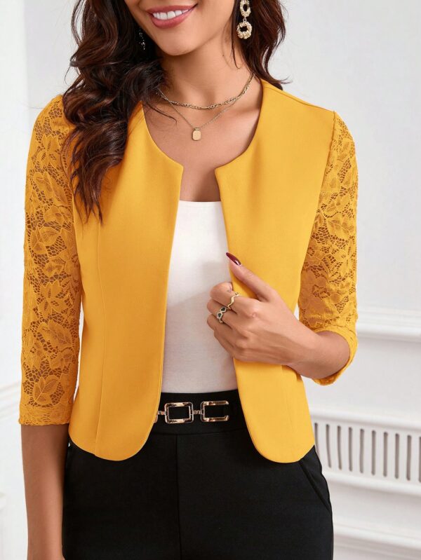 Blazer Mujer con Encaje en Mangas y Abertura frontal - Image 34