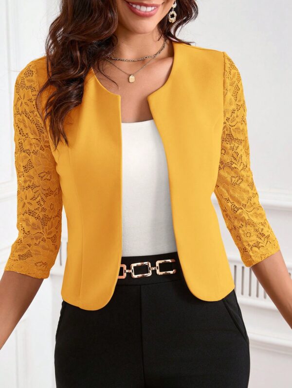 Blazer Mujer con Encaje en Mangas y Abertura frontal - Image 38