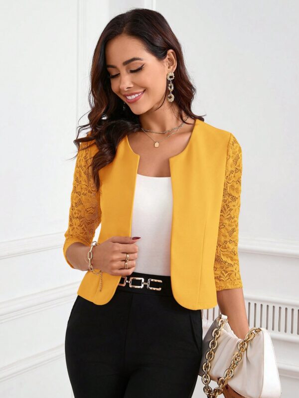 Blazer Mujer con Encaje en Mangas y Abertura frontal - Image 39