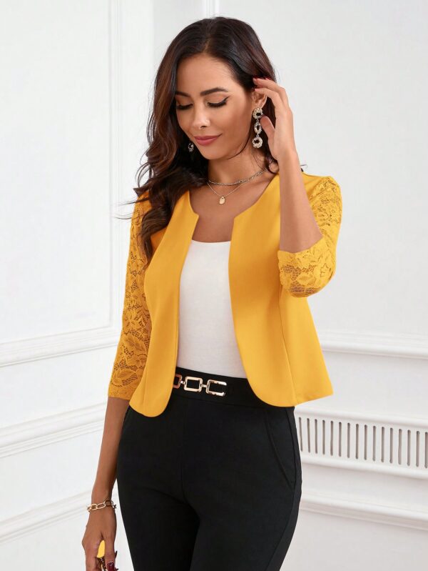 Blazer Mujer con Encaje en Mangas y Abertura frontal - Image 40