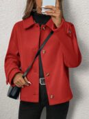 Abrigo Cocoon Casual para Mujer de Hombros Caídos