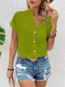 Blusa Batwing Manga Corta en Color Sólido
