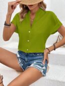 Blusa Batwing Manga Corta en Color Sólido