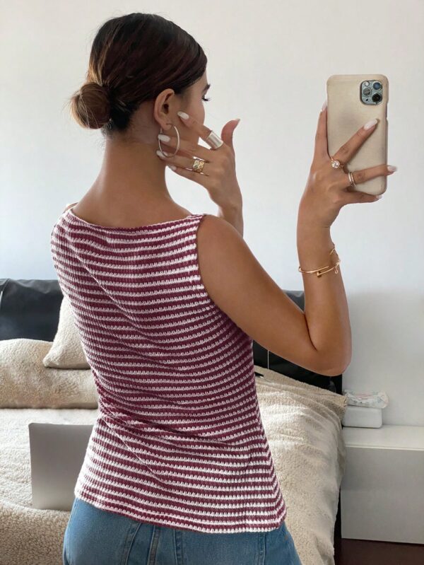 Blusa Elegante de Rayas con Botones y Abertura Frontal - Image 50