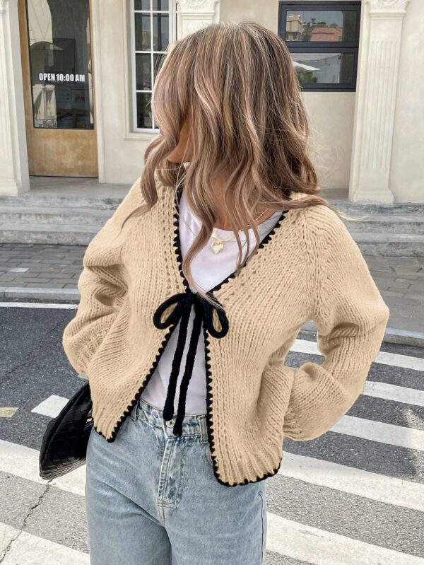 Cardigan Casual de Manga Larga con Detalles Contrastantes - Image 15