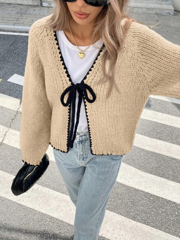 Cardigan Casual de Manga Larga con Detalles Contrastantes - Image 18