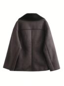 Abrigo de Lana de Oveja y Gamuza para Otoño e Invierno