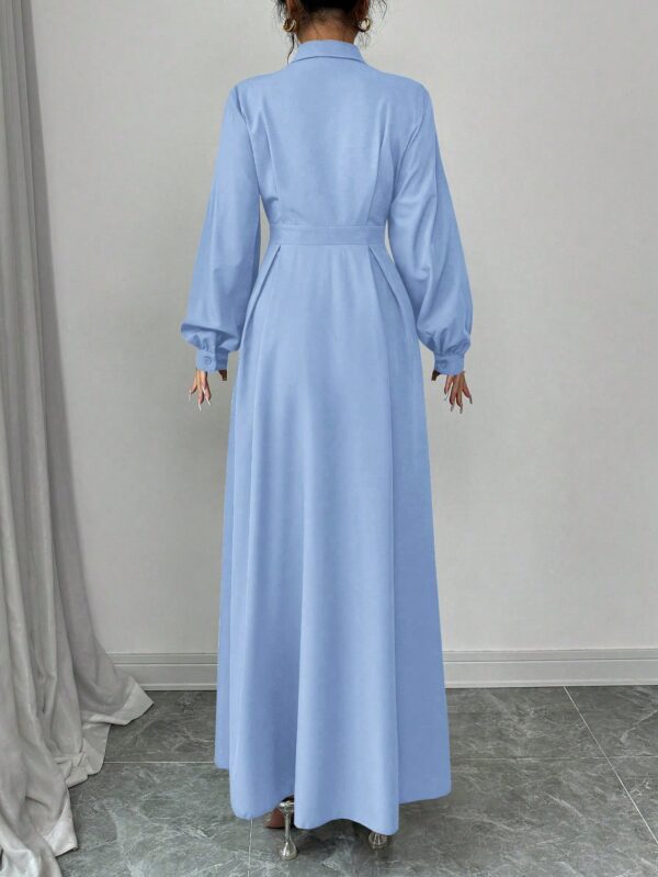 Vestido Elegante de Manga Farol en Colores Sólidos - Image 21