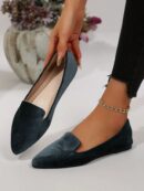 Mocasines Elegantes de Gamuza Negra con Punta Afilada