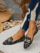 Mocasines Elegantes de Gamuza Negra con Punta Afilada