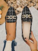 Mocasines Elegantes de Gamuza Negra con Punta Afilada