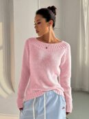Sweater Asimétrico de Hombro Caído y Manga Larga