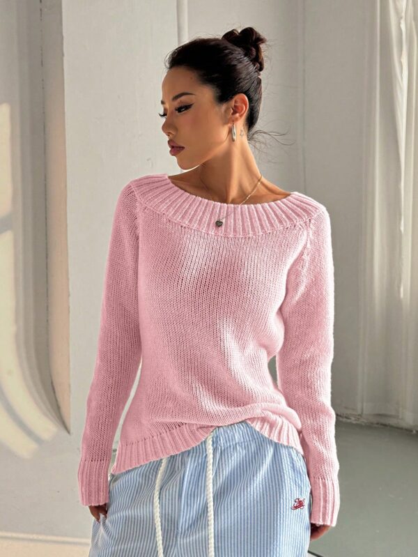 Sweater Asimétrico de Hombro Caído y Manga Larga - Image 4